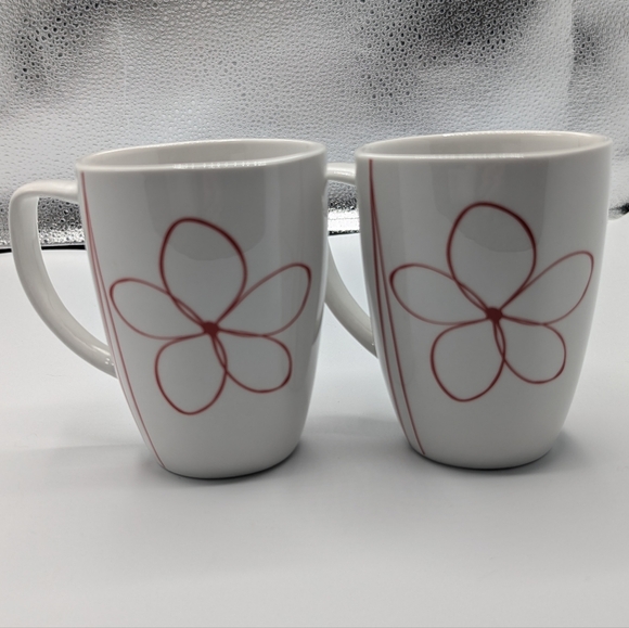 Corelle Coordinates Daisy Days Porcelain Coffee Mugs Set Of 2 - Picture 2 of 10
